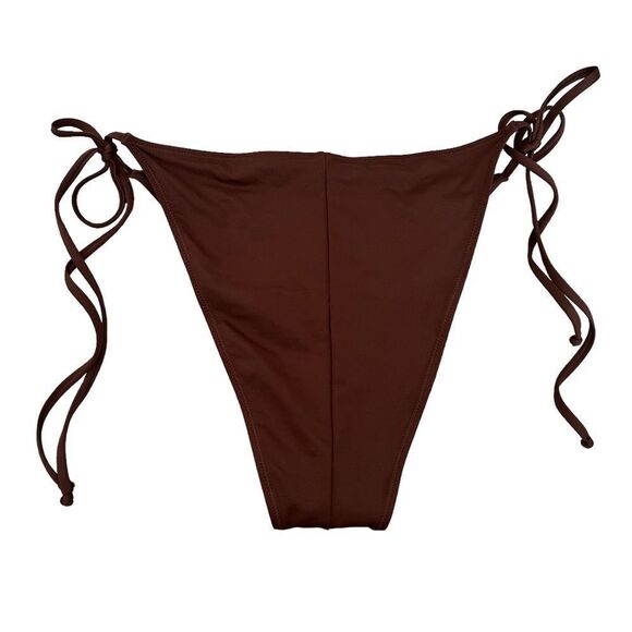 NWT SKIMS Recycled Swim Low Rise Tie Bikini Bottom In Cocoa Brown Swim Bottom - Picture 7 of 7
